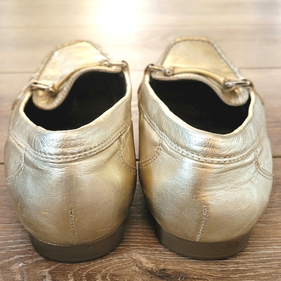 Ecco Gold Leather Slip On Loafers - Picture 3 of 4